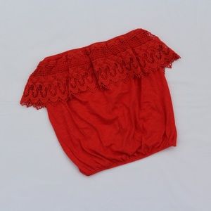 Cinched Lace Tube Top